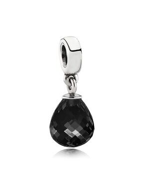 Authentic Pandora Black Murano Fascinating Beauty Dangle Charm, Retired